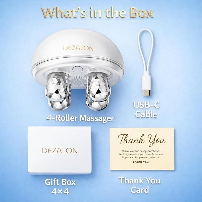 Microcurrent Facial Device, Face Massager Tool, Eye and Neck Massager, Cosmetic Red Glow Mode, Face Roller, Beauty Tools for Relaxing Facial Massage and Skin Care Routine, Silver Color