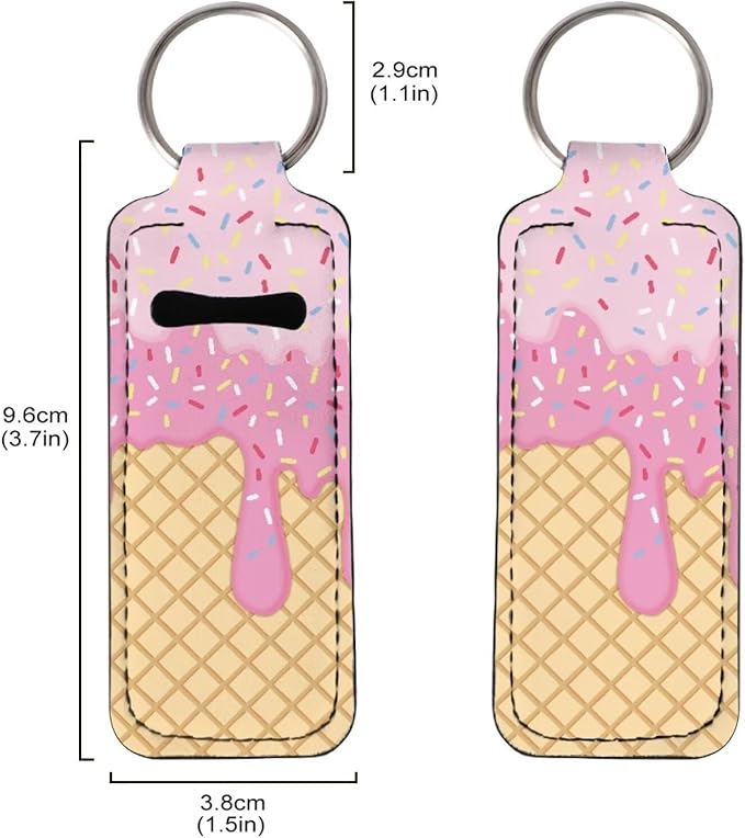 Lipstick Holder Keychain, Cute Keychains for Lip Balm Holder, Neoprene Lipstick Sleeve Pouch for Women Men Teens