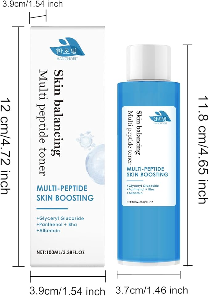 Multi-Peptide Skin Toner with Glyceryl Glucoside, Intense Hydrating & Gently Refining Facial Essence for Dry and Sensitive Skin, 3.38 Fl Oz