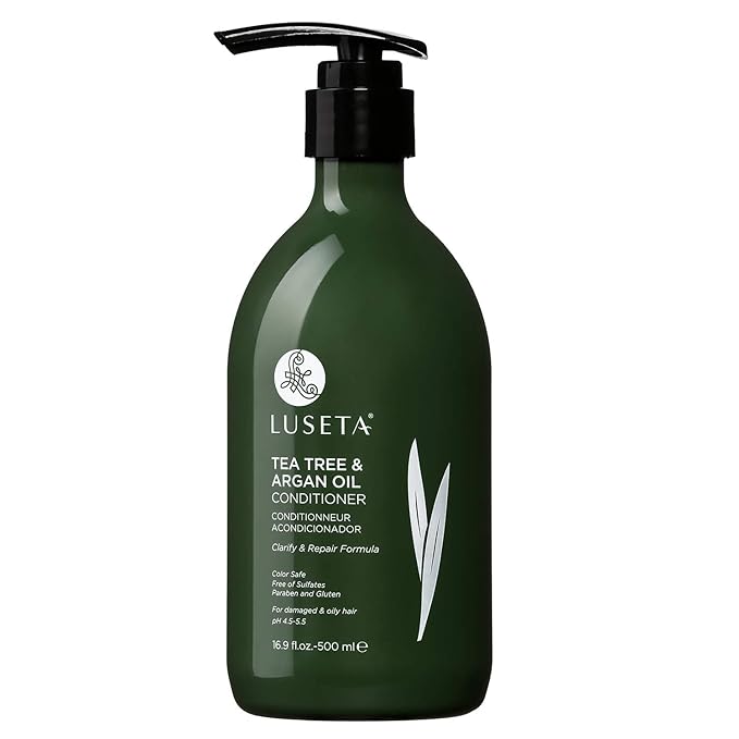 Luseta Tea Tree Oil Conditioner - Natural Anti Dandruff Treatment for Dry and Damaged Hair, Sulfate Free & Safe for Color Treated Hair 16.9oz