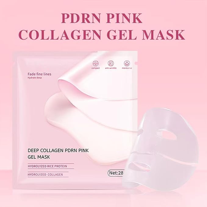 5 EA Deep Collagen PDRN PINK Jelly Gel Mask,Collagen Overnight Face Mask, Hydrating, Firming, Moisturizing, collagen face mask,Korean Skincare