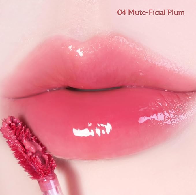 MILKTOUCH Jelly Fit Lip Tint (04 Mute-Ficial Plum) with Cooling Plumping Effect and Water-Based Non-Sticky Texture | Long Lasting Korean Beauty Lipstain Tinted Gloss | Stocking Stuffers for Women