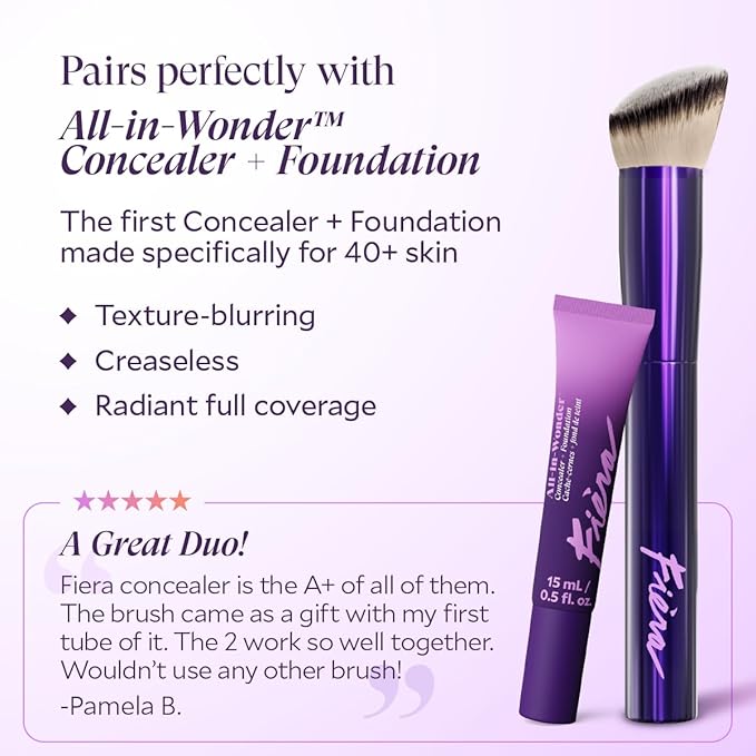Fièra Concealer & Foundation Brush - Expert Tool for Cream & Liquid Makeup - Seamless, Even Application - Lightweight & Easy to Clean - Perfect for Use with Fièra Luxury Concealer