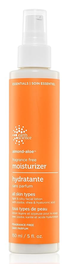 EARTH SCIENCE Almond Aloe Fragrance Free Facial Moisturizer, 150 ML