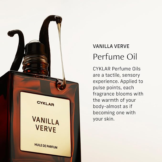 CYKLAR Perfume Oil for Skin – Vanilla Verve Scent – Spicy, Sweet & Creamy Perfume Fragrance with Gourmand Vanilla, Bergamot & Amber Notes – Travel-Friendly 30ml