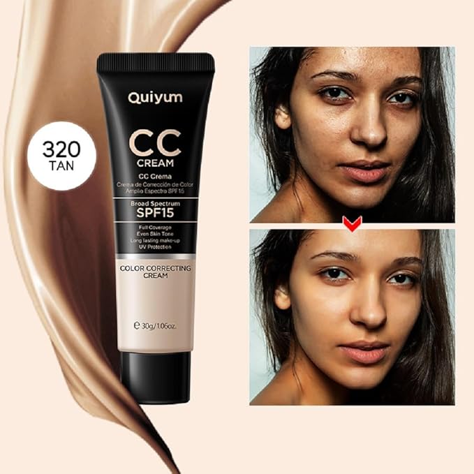 Generic CC cream 30ml concealer beautifying skin moisturizing moisturizing concealer before makeup lasting makeup (320 Dark skin tone, 30g)