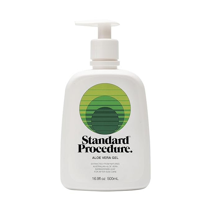 Standard Procedure. Aloe Vera Gel, Soothing Relief for After Sun, Moisturizes and Refreshes Dry Skin, Pure Aloe Vera, Non-Greasy, 16.9 oz