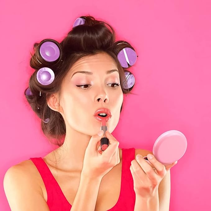 10 Pack Folding Travel Mirror Hair Brushes Round Folding Pocket Hair Brush Mini Hair Comb Compact Travel Size Hair Massage Combor Women and Girls (5Colors)