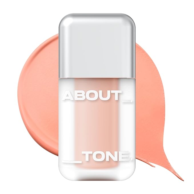 ABOUT TONE Skin Layer Fit Blusher – Semi Matte Cover Fit & Semi Glow Water Fit – High-Fitting Liquid Blush for Longwear Color, Intense Pigment, Smooth Adhesion – Korean Beauty (C04 SALMON MILK)