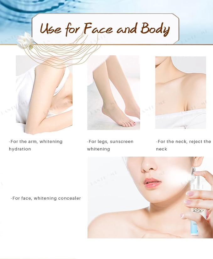BB Whitening Spray - All-in-One Brightening Moisturizing Spray, Hydrating Skin Tint with Buildable Coverage, Lightweight Concealer & Makeup Base for Instant Glow, 20ml (2-Pack)