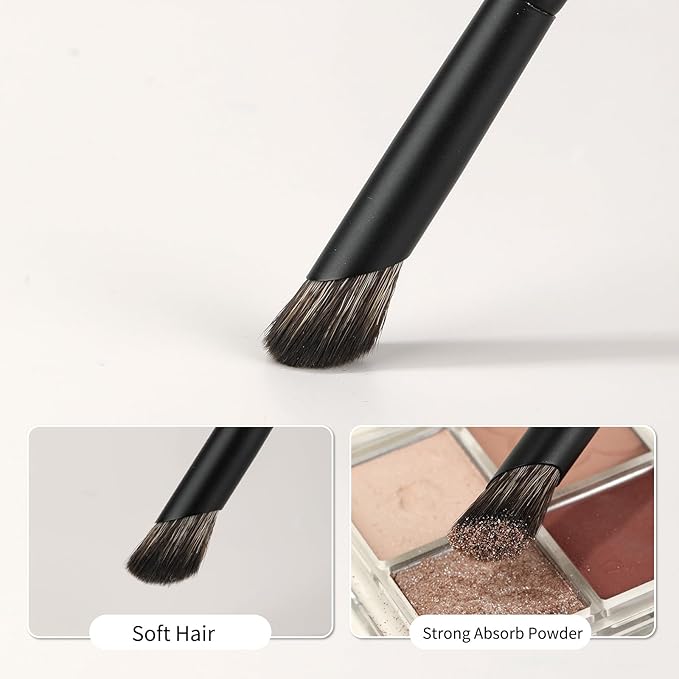 MSQ Concealer Brush Angled Top Concealer Makeup Brush Under Eye Mini Angled Brush Nose Contour Brush Small Makeup Foundation Brushes for Concealer Powder Liquid Makeup (Black)
