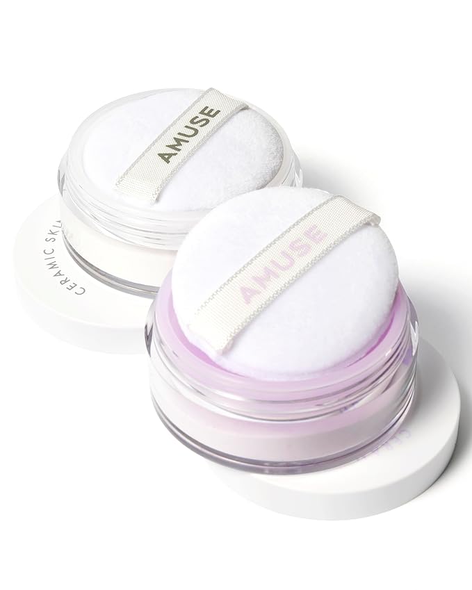 AMUSE SEOUL NEW Ceramic Skin Sebam Powder 2 Colors (Violet)】 Amuse Nosebum Pores & Sebum Cover Texture Cover Smooth Skin Adhesion Base Makeup Finish Powder Korean Cosmetics Vegan