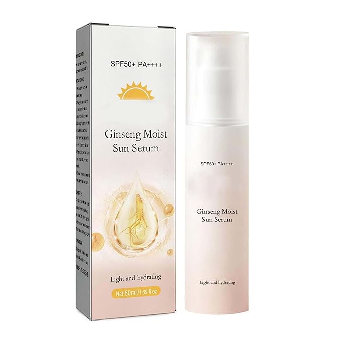 Clear Face Sunscreen SPF 50 - Ginseng Moist Sun Serum Facial Sunscreen with No White Cast, Lightweight & Non-Greasy Formula for Daily Wear, Travel Size Sunscreen for All Skin Types (1 Pack)