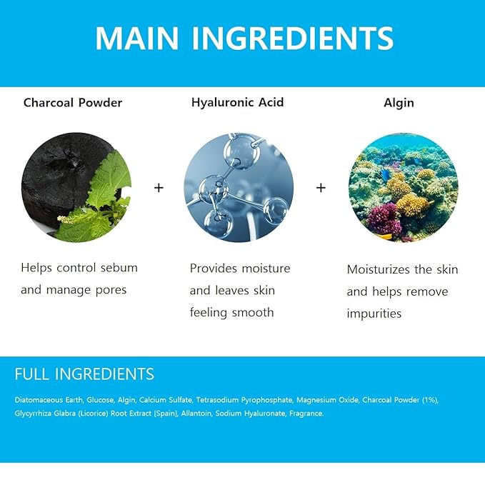jNE Anskin Original Modeling Mask Powder Pack | Korean Skincare Face Pack for Calming Irritated Skin, Deep Hydration & Pore-Cleansing Care (8.47oz / 240g, Charcol)