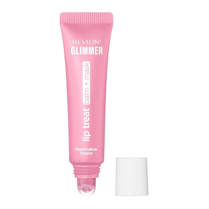 Revlon Glimmer Lip Treat Balm + Mask™, Overnight Peptide Lip Treatment, Hydrating, 002 Marshmallow Dreams, 0.4 fl oz