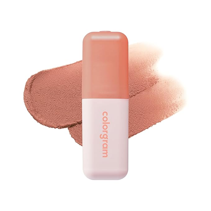 COLORGRAM NUDE BLUR TINT 01 SALMON BEIGE | K-Beauty Makeup, Soft-Focus Matte Lip Stain, 2-in-1 Lip & Cheek | Lightweight Blurring Tint for a Smooth & Airbrushed Finish, Non-Sticky Formula