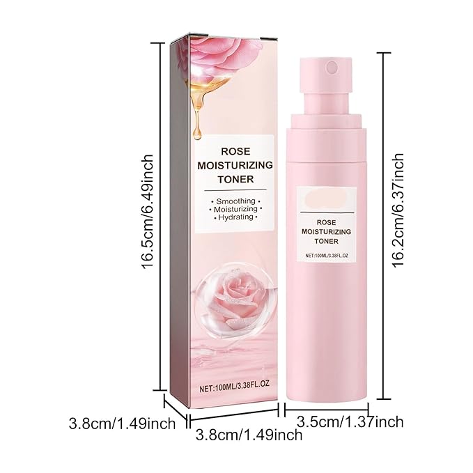 Rose Water Hydrating Spray - Deep Moisturizing Toner For Dry Rough Skin, Shrink Pores & Balance Oil(1PCS)