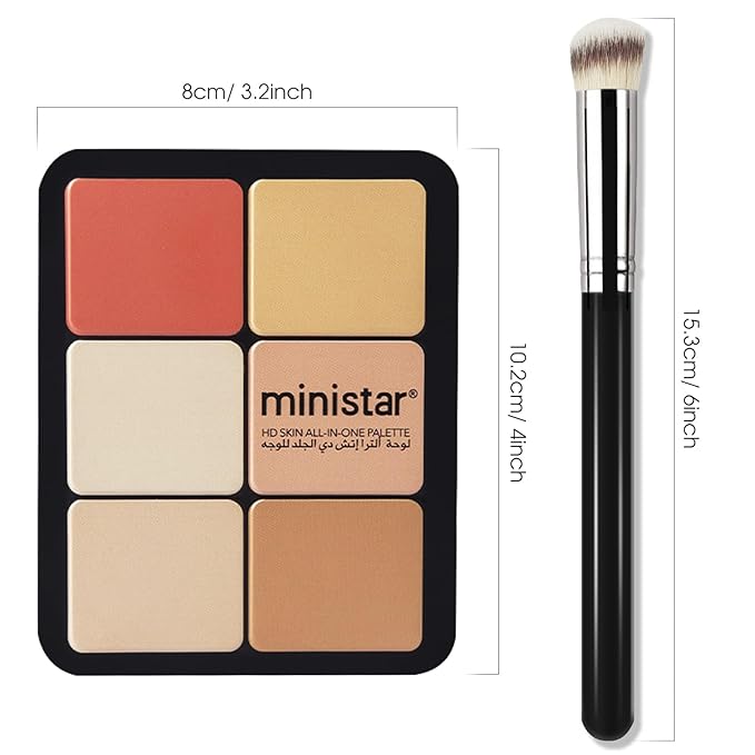 12 Colors Cream [Blush Contour Concealer Highlighter] Makeup Palette for Cheeks - All in One Makeup Palette Kit with Brush, Long Wearing Waterproof Blendable Face Make Up Pallete (#05)