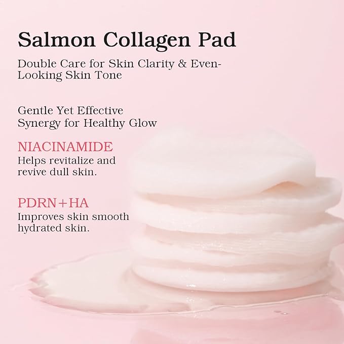 Collagen Toner Pads Pore Skincare, Exfoliating Pad for Anti-Wrinkle & Moisturizing, Exfoliating Face Toner Pads Fine Lines Firming– Gently Clears Impurities, Refines Pores & Smooths Skin Texture