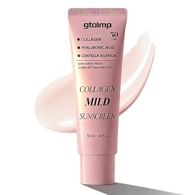 Collagen Sunscreen for Face SPF 50 - No Cast & Hydrating Daily Sunscreen, Lightweight Non-Sticky Formula for Healthy-Looking Skin, All Skin Types & Sensitive Skin (1 Pack)