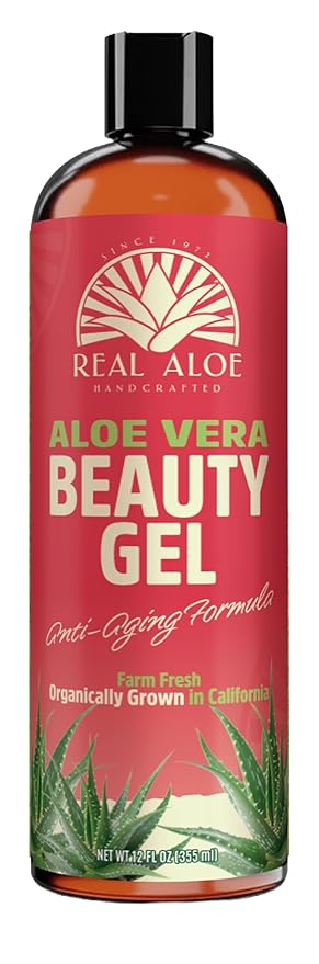 Real Aloe Beauty Set 12oz - Aloe Vera Toner Spray and Beauty Gel | Hydrating Facial Toner & Mist for Skin & Hair | Aloe Vera with Vitamin C, Hyaluronic & Polyglutamic Acid | Made in USA