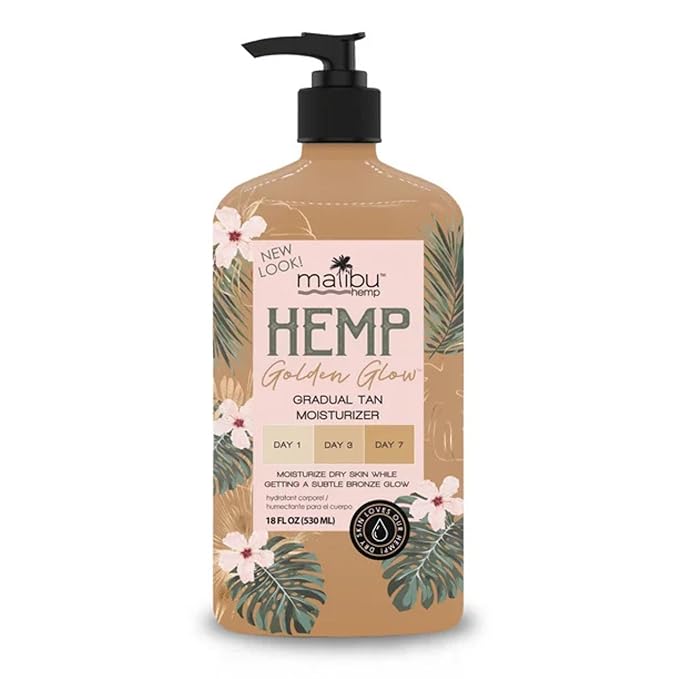 Malibu Hemp Golden Glow Gradual Tan Moisturizer, 18 fl oz