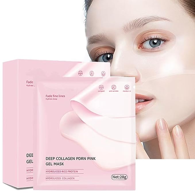 5 EA Deep Collagen PDRN PINK Jelly Gel Mask,Collagen Overnight Face Mask, Hydrating, Firming, Moisturizing, collagen face mask,Korean Skincare