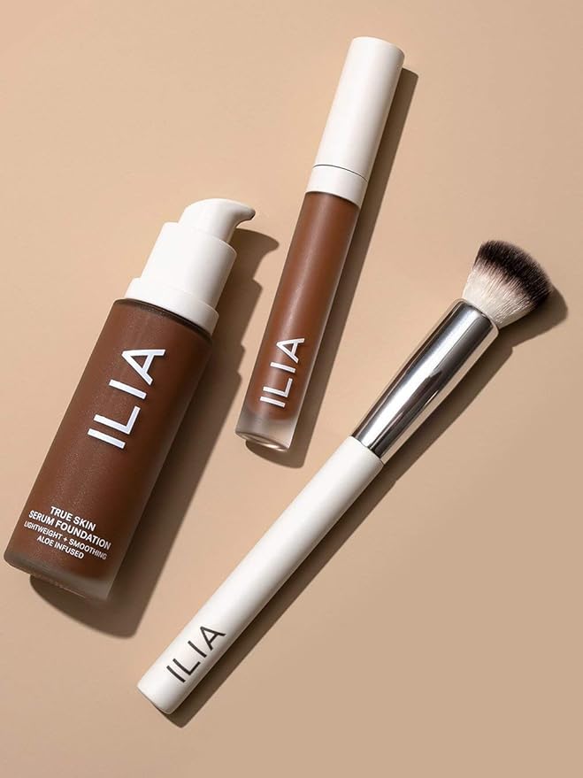 ILIA - Complexion Brush | Liquid + Cream Complexion Product Brush Made with FSC Certified Wood, Aluminum, + Soft, Vegan Bristles | Expertly Crafted | Non-Toxic, Vegan, Cruelty-Free, Recyclable