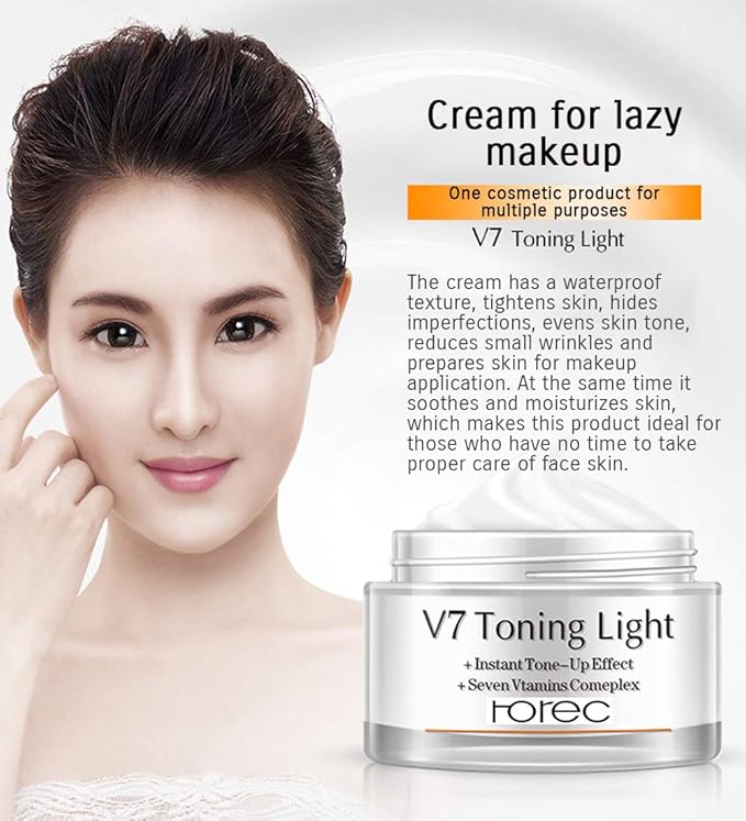 BIOAQUA V7 Toning Light Cream For Lazy Makeup Multivitamin Complex Oat Hyaluronic Acid Concealer Moisturizing 50g