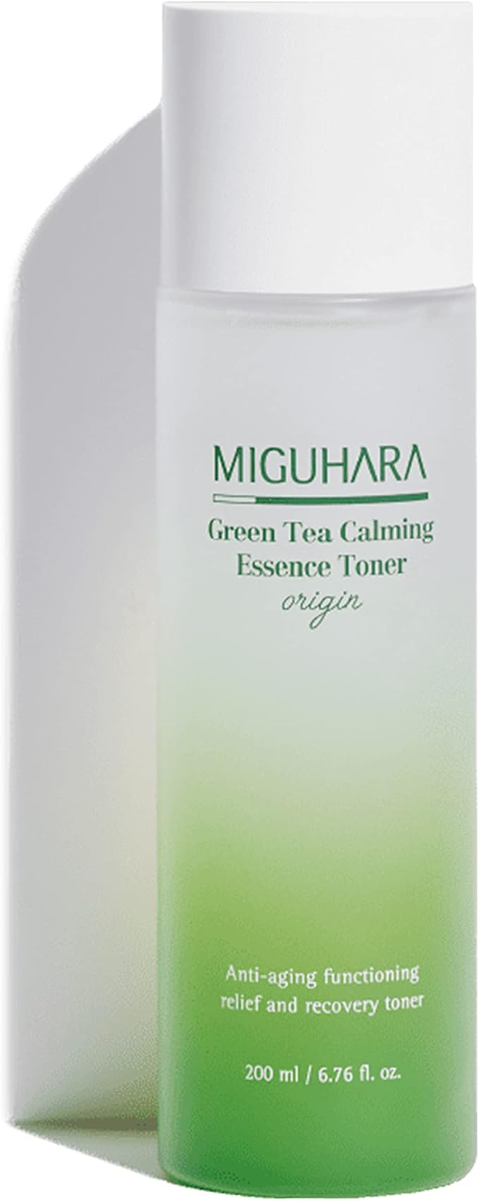[MIGUHARA] Green Tea Calming Essence Toner Origin 200ml / 6.76 Fl Oz | Facial Toner, Hydrating Toner, Skin Recovery, Calming Toner | All Ingredients Graded EWG Green