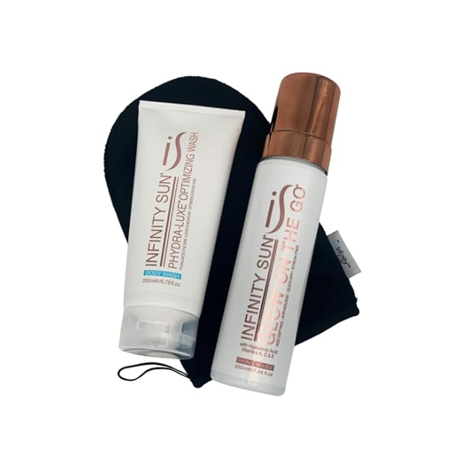 New Glow Pure Box, Sunless Tanning, Glow on the Go Mousse, for a Long Lasting Tan, 3 Piece Kit