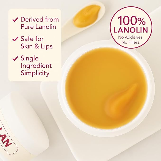 Lanolin Cream 4 Oz - 100% Organic Nipple Cream Lanolin - Thicker Body & Face Moisturizer for Eczema, Psoriasis & Severe Dry Skin - Ultra Hydrating & Soothing Moisturizer for Hot, Dry & Cold Weather