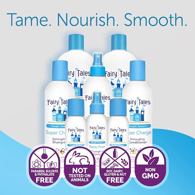 Fairy Tales Tangle Tamer Super Charge - Detangling Conditioner for Kids - Paraben Free, Sulfate Free, Gluten Free, Nut Free- 32 oz (2 Pack)