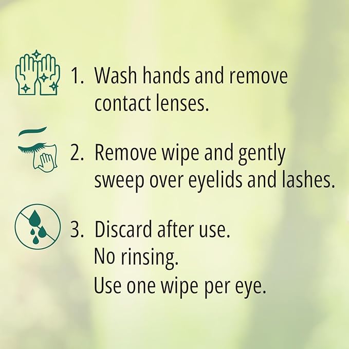100PCs Tea Tree Eyelid Wipes – Cleaning Eye Wipes for People with Dry Eyes & Allergies – Gentle Eyelid Cleanser with Hyaluronic Acid, Chamomile and Aloe – Individually Wrapped & Biodegradable