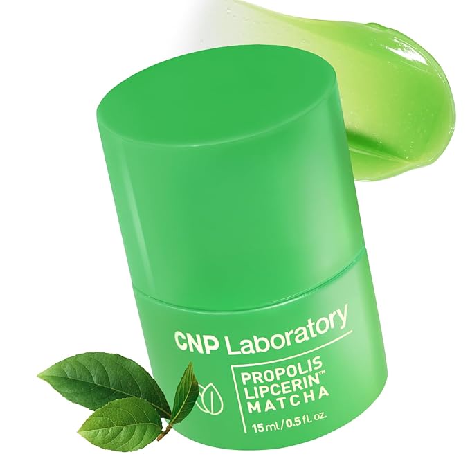 CNP Café Lip Butter - Propolis Lipcerin™ 07 Matcha, Hydrating Overnight Manuka Lip Balm & Mask, 12hr Long-Lasting Moisture, Korean Skin Care, 0.5 fl.oz.