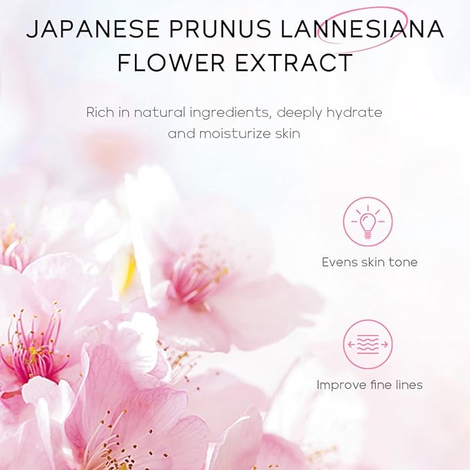 Cherry Blossom Skincare Sets, Skincare Essence Set for Teenage Girls Gift Set, Deeply Hydrate Reduce Fine Lines Includes Cleanser, Toner, Serum Essence, Eye Cream, Face Cream(5PCS)