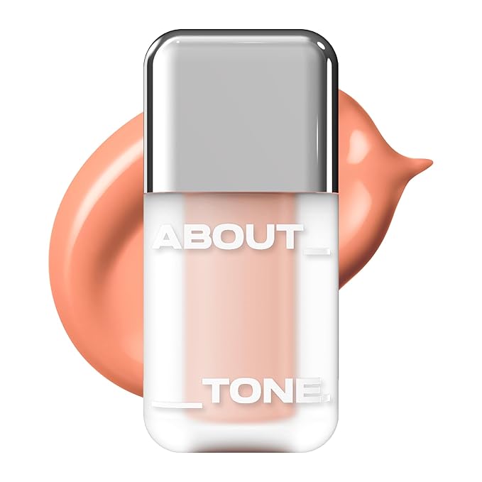 ABOUT TONE Skin Layer Fit Blusher – Semi Matte Cover Fit & Semi Glow Water Fit – High-Fitting Liquid Blush for Longwear Color, Intense Pigment, Smooth Adhesion – Korean Beauty (W04 SOFT SALMON)