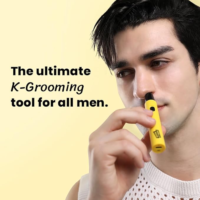 Gorilla Technique Nose Ear Hair Trimmer for Men, 10,000RPM 2 in 1 Nose & Eyebrow, USB-C Rechargeable Battery, Waterproof Heads, Korean, 2 Heads