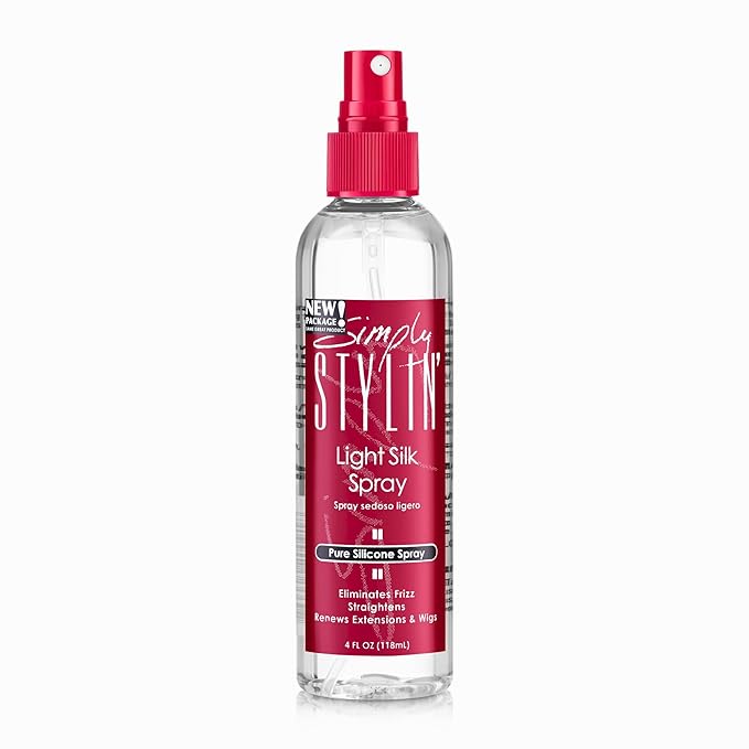 Simply Stylin' Light Silk Hair Spray - Anti-Frizz Silicone Heat Protectant - Hair Detangler for Women and Synthetic Wigs - 4 fl oz