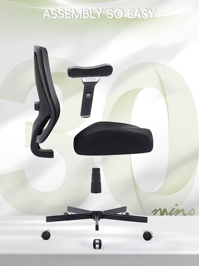 Big and Tall Office Chair 550lbs, Ergonomic Desk Chair with W-Shaped Thick Seat Cushion&4D Armrest, Executive Mesh Desk Chair with Adjustable Lumbar Support, Swivel Task Chairs for Home Office Gaming