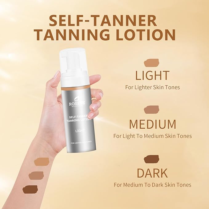 Self Tanner Tanning Lotion for Natural Glow - Lightweight, Streak-Free Sunless Tan with Aloe Vera & Coconut Oil, Quick-Dry Moisturizing Formula for All Skin Tones (4.06 Fl oz)