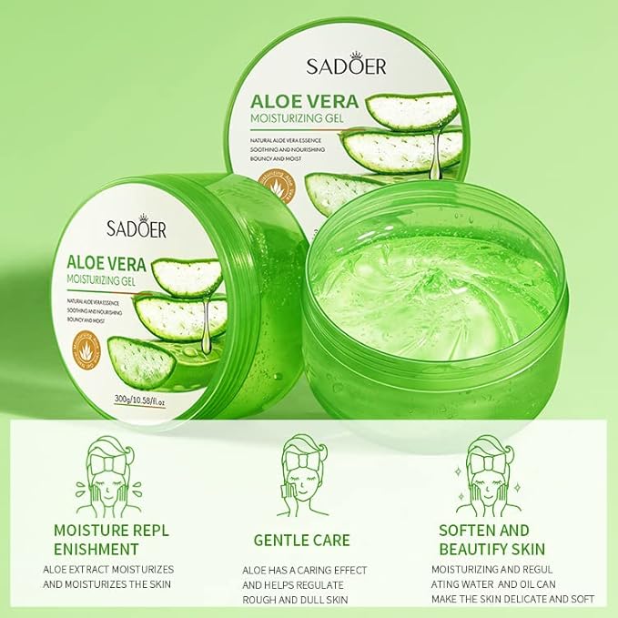 New Soothing Moisture - Aloe Vera Moisturizer for Face, Scalp, Hair - Aloe Vera Gel for Skin and Sunburn Relief - 10.58oz