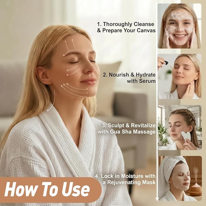 Gua Sha Facial Tools Set, Stainless Steel Guasha Tool for Massage, Manual Body Massage Tool for Jawline Sculpting and Puffiness Reducing, Gua Sha Facial Massage Tool