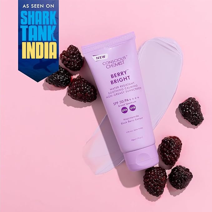 Generic Conscious's Chemist Hybrid Lightweight Gel Sunscreen SPF 50 PA ++++ with Water Resistant, Niacinamide, Black Berry Extract | Non-Greasy, No White-Cast | All Skin Types, Cruelty Free | 50 g