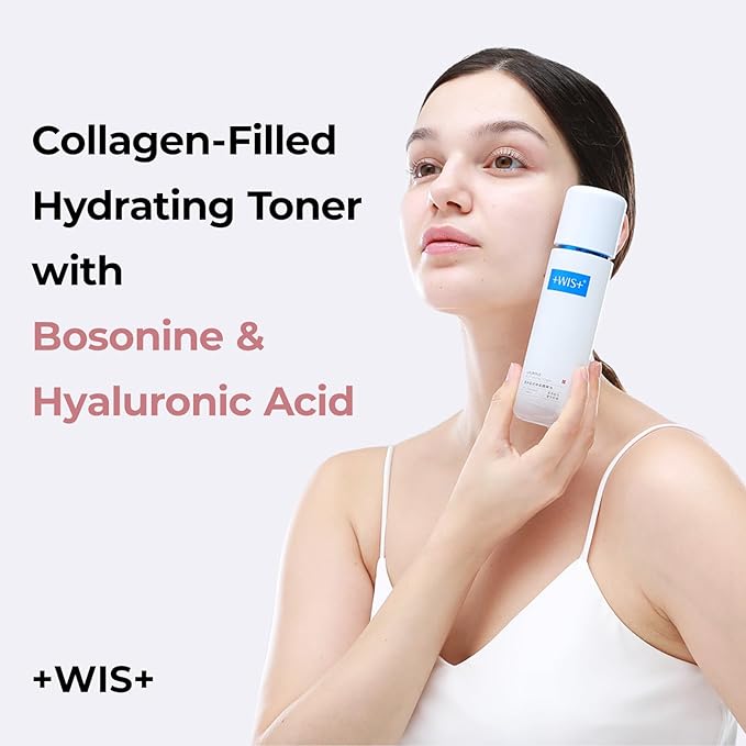 +WIS+ Luxurious Hydrating Collagen Booster Toner with Bosonine and Hyaluronic Acid for Dry, Pores and Uneven Skin to Deep Moisturizing, Pore Minimizing, Soothing and Firming(4 fl.oz/120 ml)