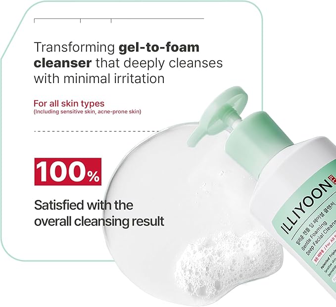 Illiyoon Gentle Deep Face Wash with Ceramide ATO Milky Toner