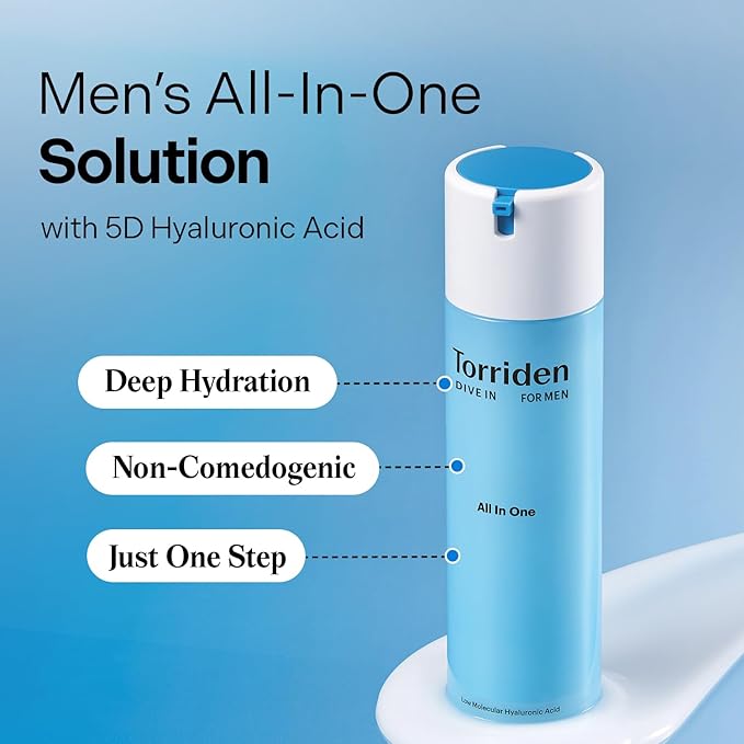 Torriden DIVE IN FOR MEN All In One 200ml (7.05 fl. oz) | All-In-One for Inner Moisturizing and Sebum Care | Hyaluronic Acid, Panthenol, Allantoin
