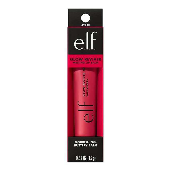 e.l.f. Glow Reviver Melting Lip Balm, Hydrating Tinted Lip Balm For A Glossy Finish & Soft, Supple Lips, Vegan & Cruelty-Free, Wild Cherry, (Pack of 2)