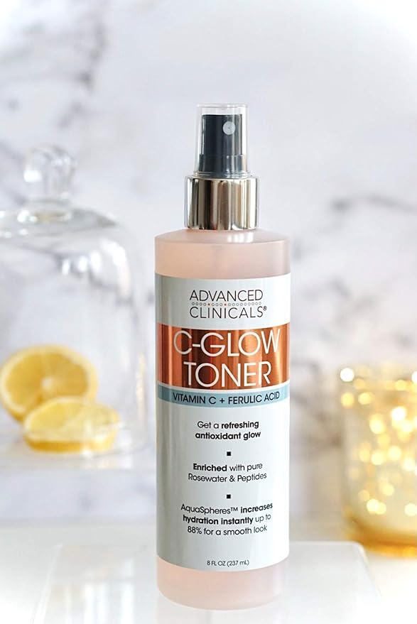 Advanced Clinicals Vitamin C Brightening Cream + Vitamin C Glow Facial Toner Set