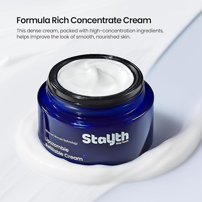 Lipozombie Refillable Cream - Korean Skincare Anti-Wrinkle Hydrating Cream with Peptides, Fermented Extracts & Liposome Tech for Glass Skin, Radiance (50ml / 1.69 fl. oz, Original)